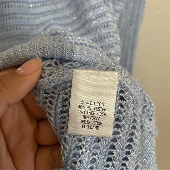 APT. 9 Asymmetrical Hem Shimmer Crochet​​​​ Cotton Blend - Picture 4 of 4